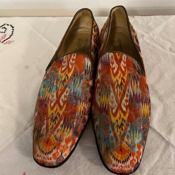 Donald J. Pliner Other - Donald J Pliner Men's S 10-1/2" M Ikat Silk/Leather Loafers. Multi Color